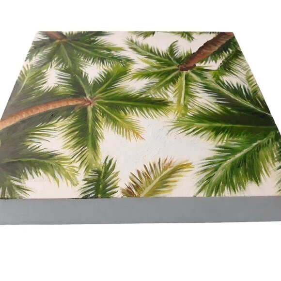 "Under The Palms" Original oil painting on Cradled Wood Panel 1"w x 10"h x 1.5"d - Picture 5 of 6